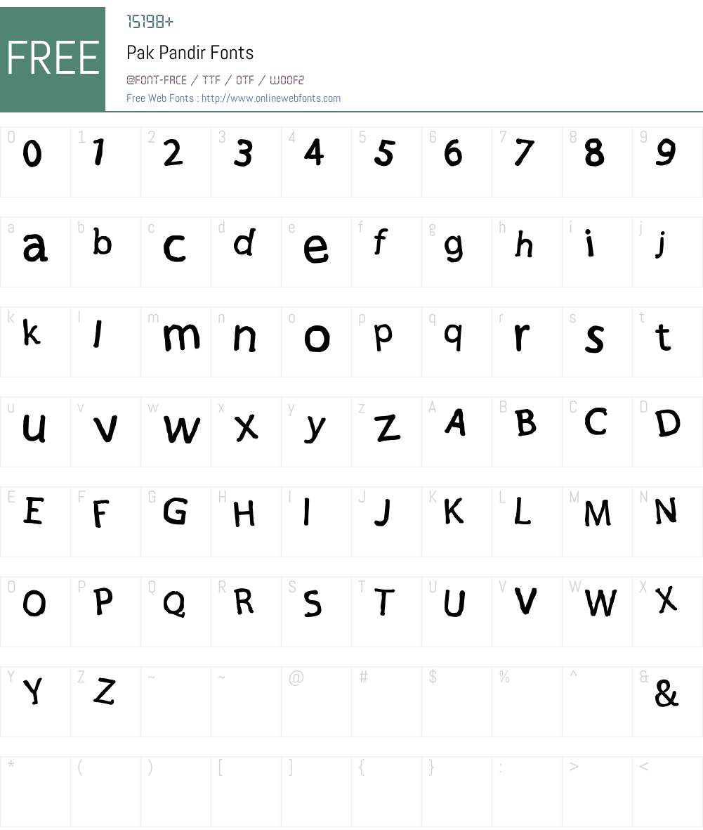 Pak Pandir Font Screenshots