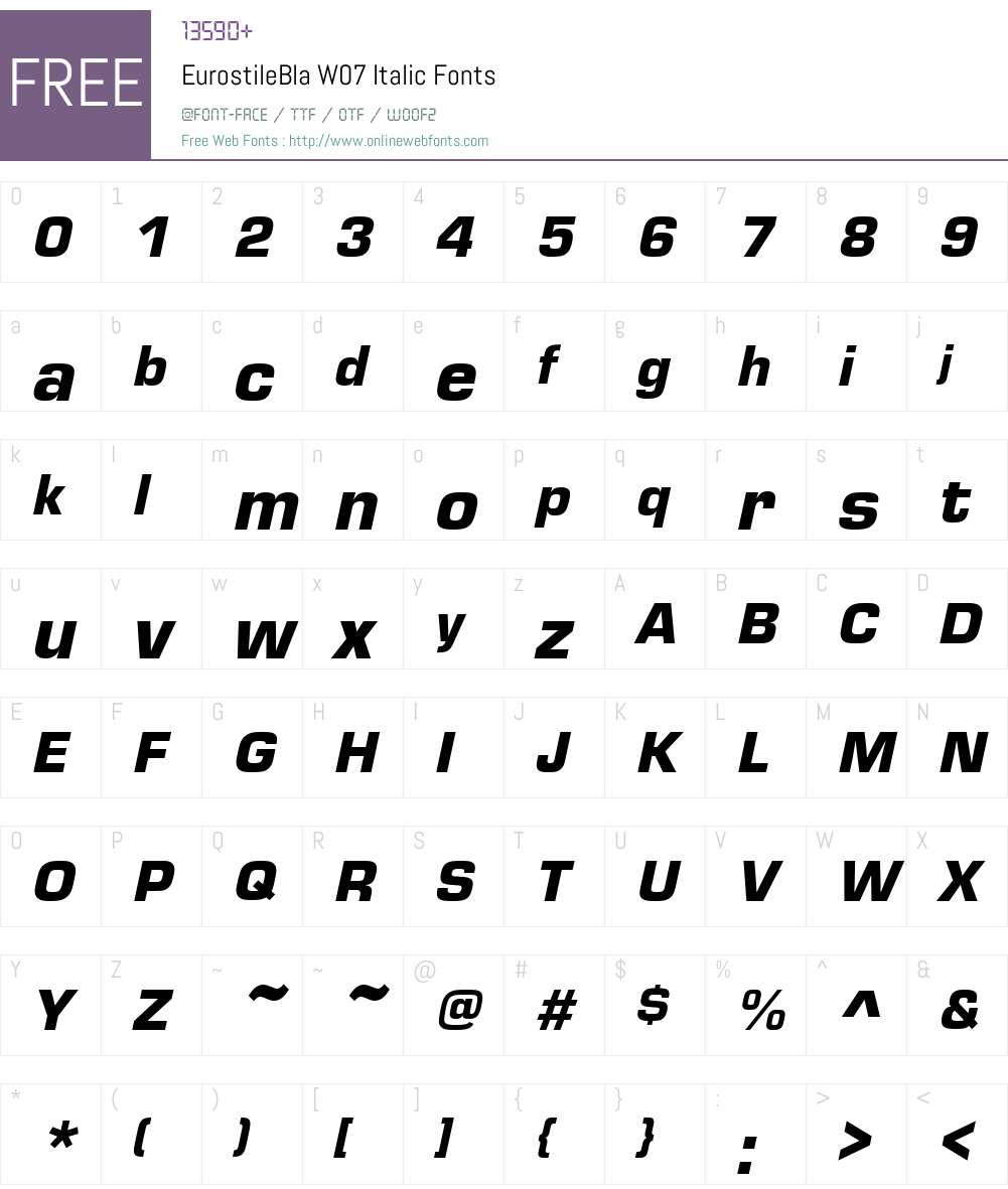 Eurostile Font Screenshots