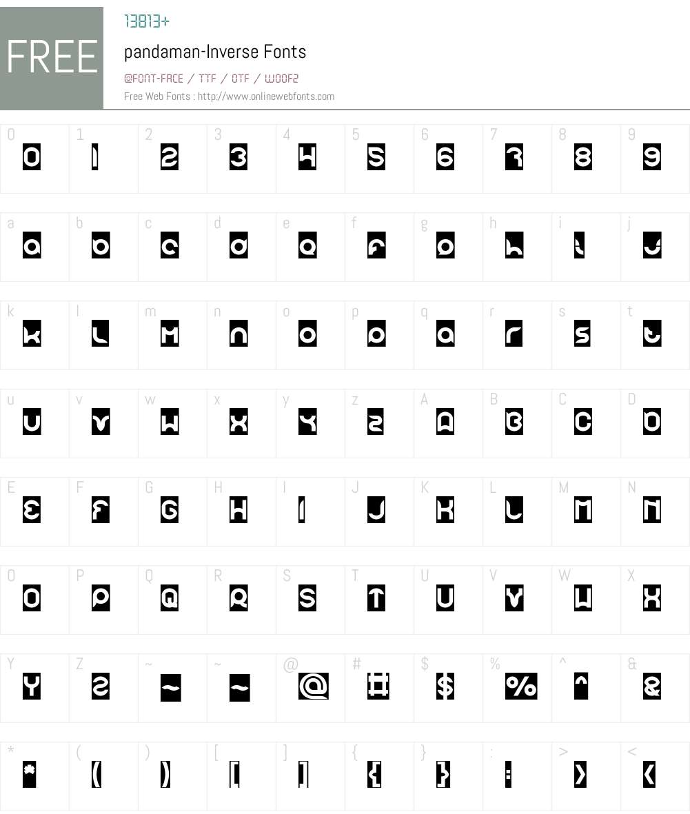 pandaman-Inverse Font Screenshots