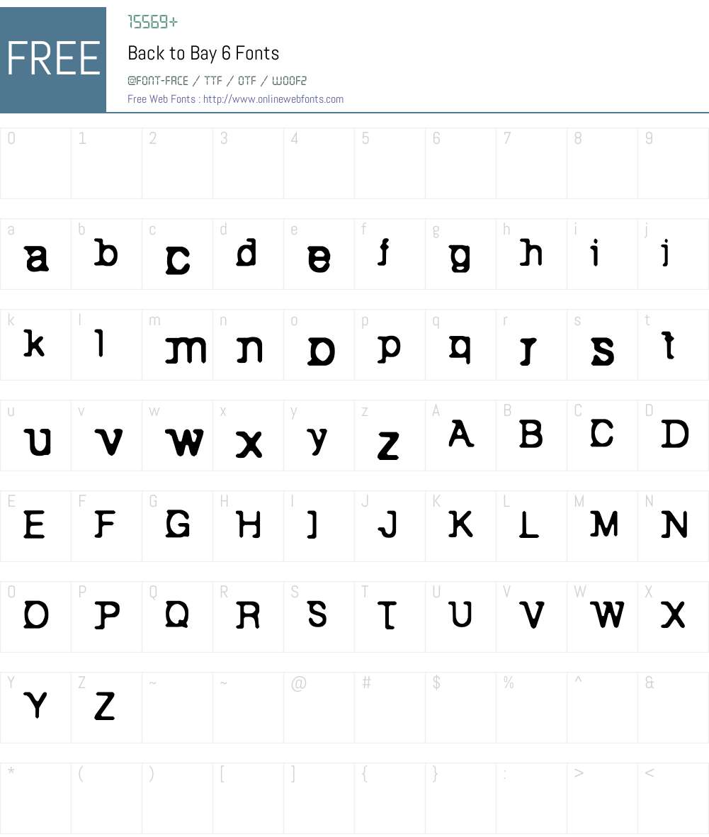 Back to Bay 6 Font Screenshots