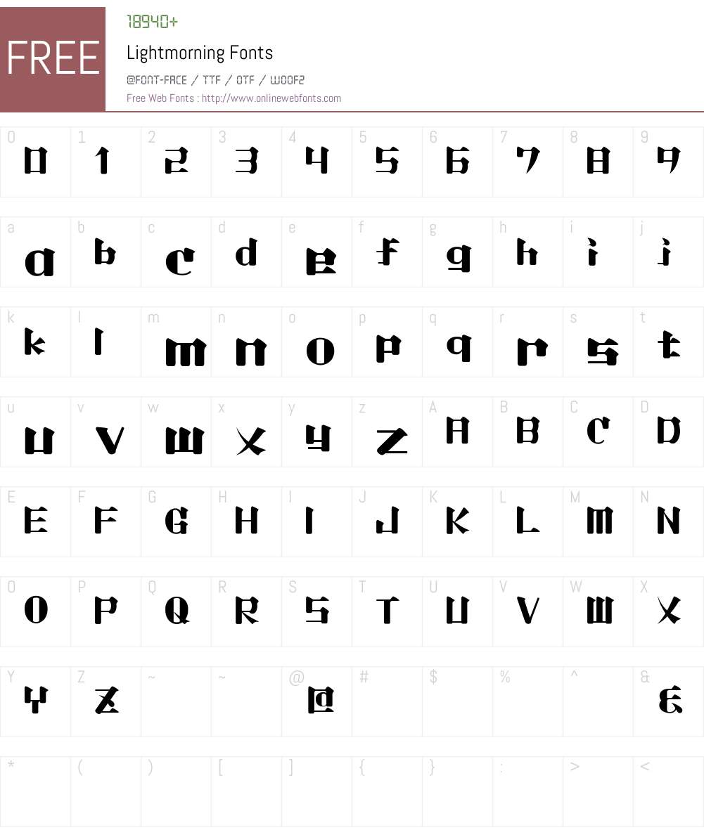 Lightmorning Font Screenshots