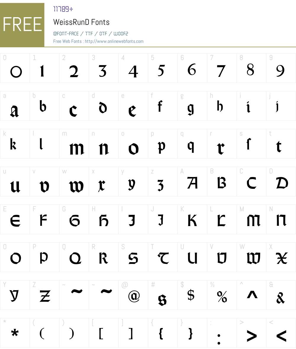 WeissRunD Font Screenshots