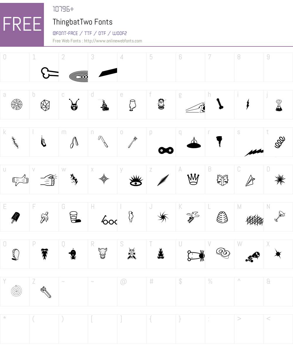 Thingbat Font Screenshots