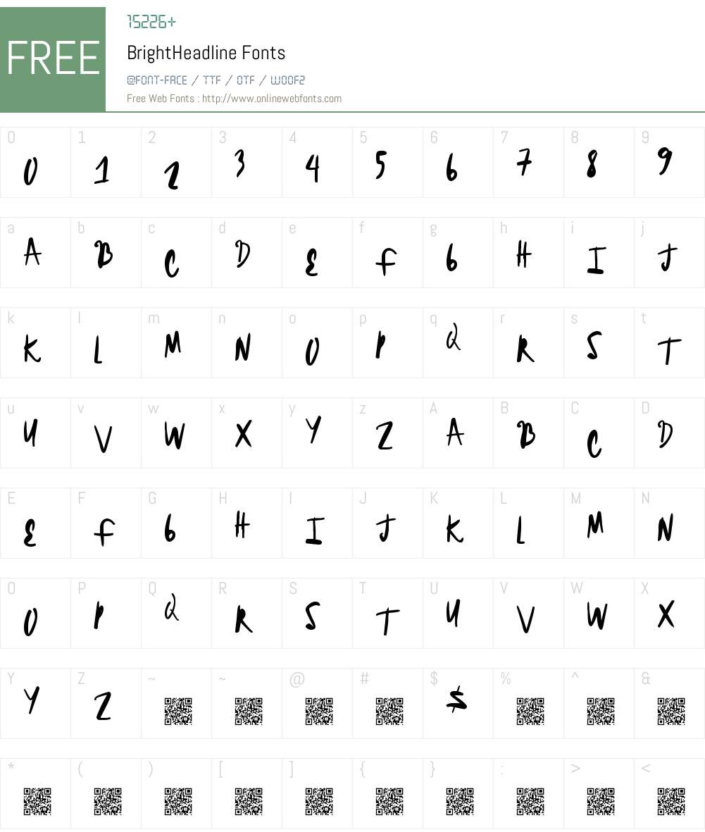 BrightHeadline Font Screenshots