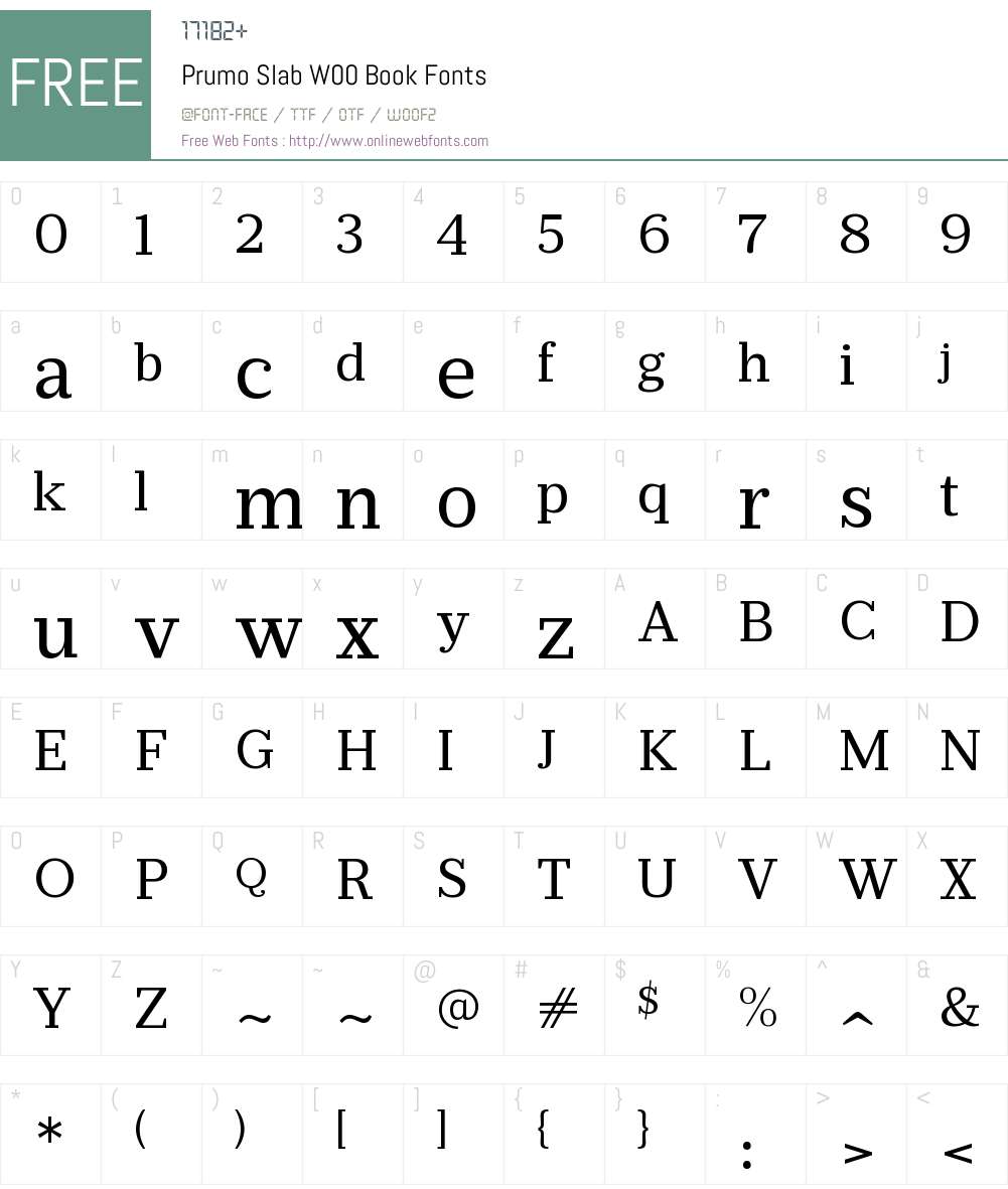 PrumoSlabW00-Book Font Screenshots