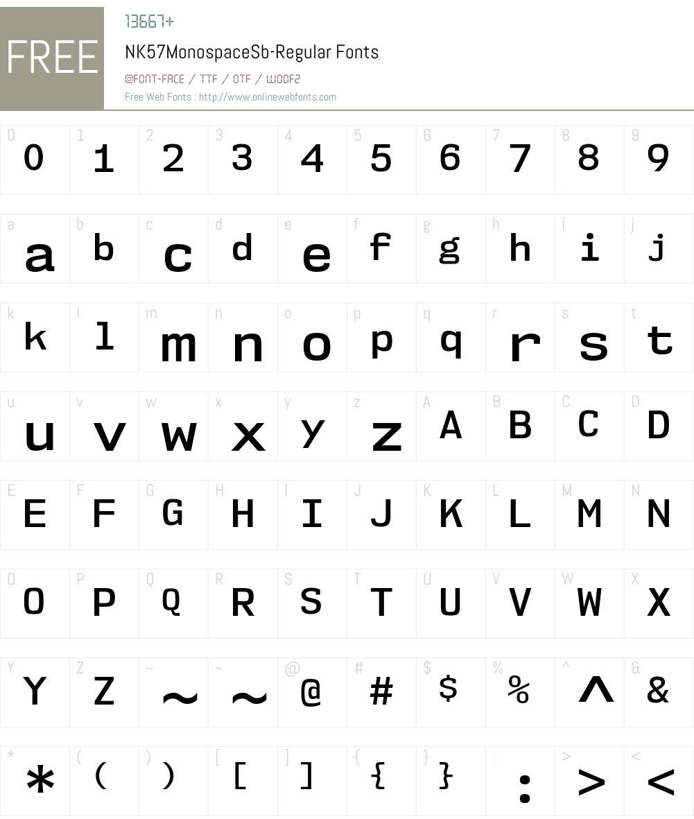 NK57 Monospace Font Screenshots