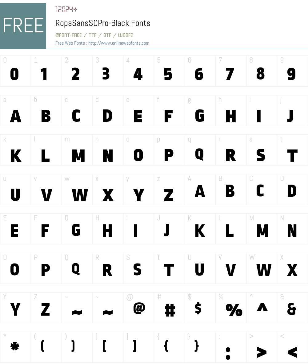 Ropa Sans SC Pro Black Font Screenshots