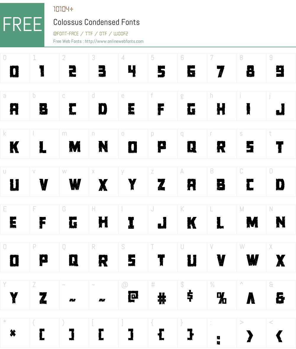Colossus Condensed Font Screenshots