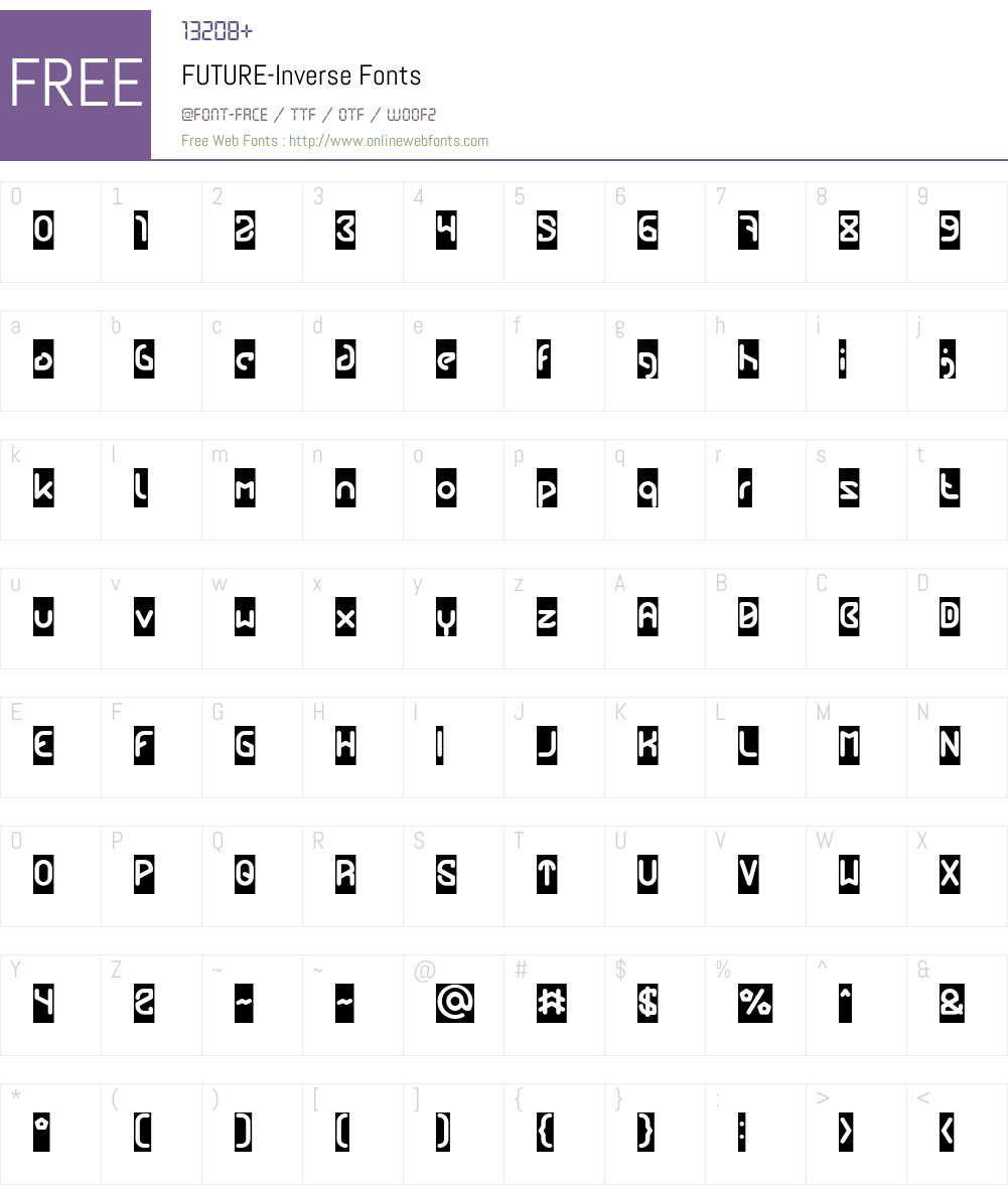 FUTURE-Inverse Font Screenshots