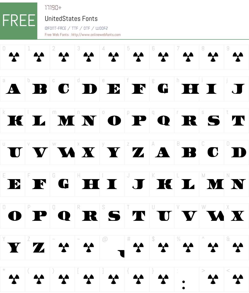UnitedStates Font Screenshots