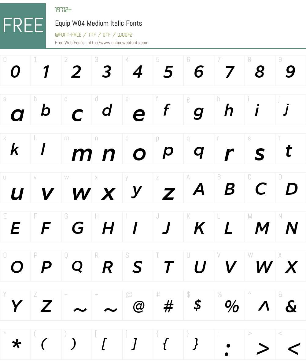 Equip Font Screenshots
