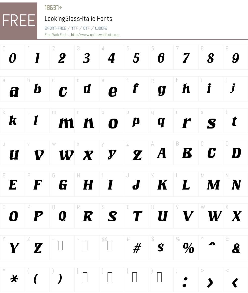 LookingGlass Font Screenshots