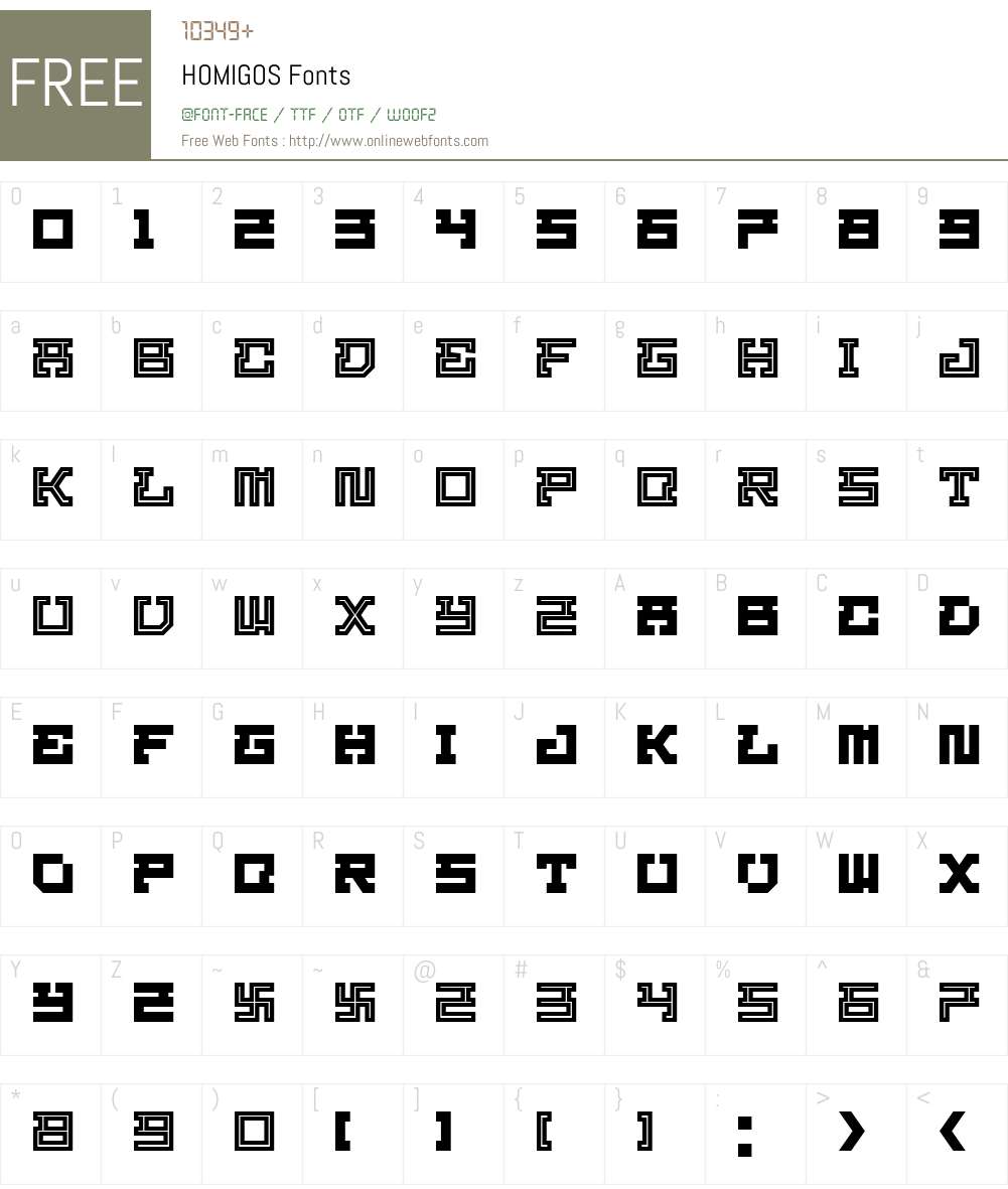HOMIGOS Font Screenshots