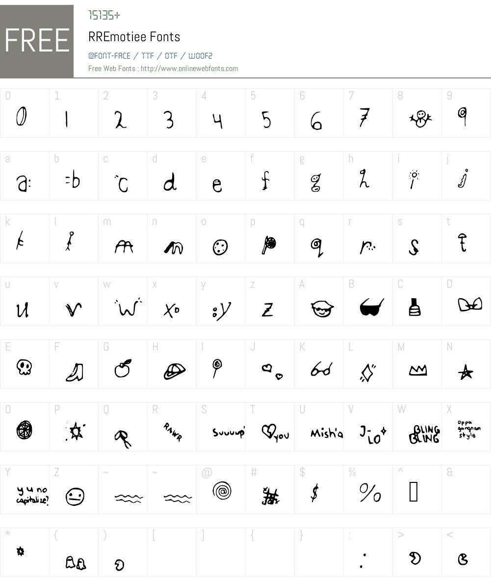 RREmotiee Font Screenshots