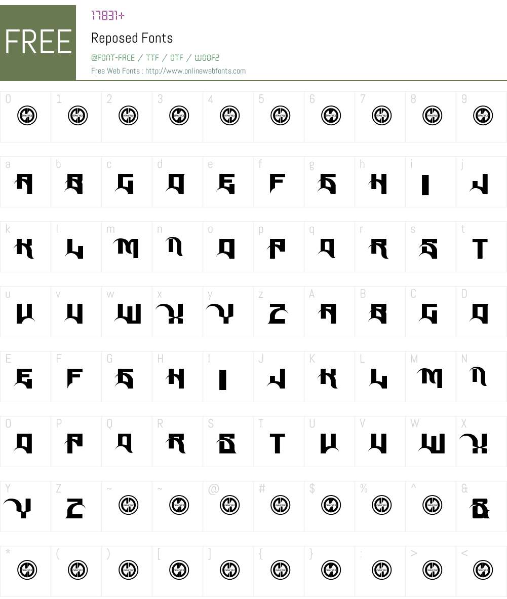 Reposed Font Screenshots