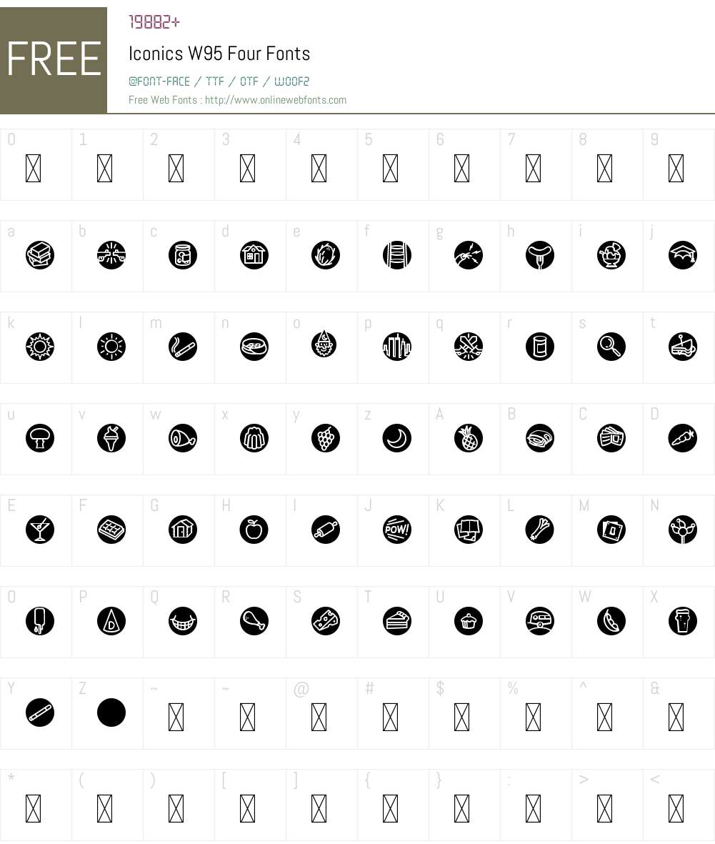 IconicsW95-Four Font Screenshots