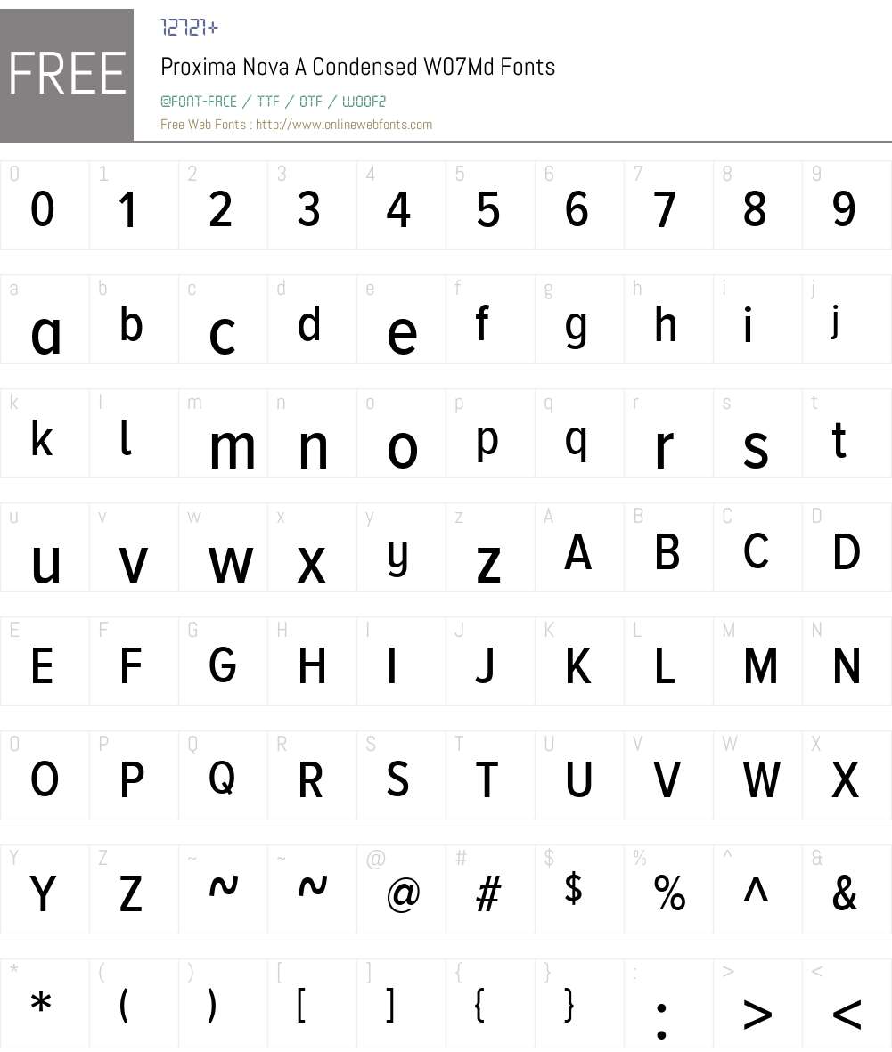 ProximaNovaACondensedW07-Md Font Screenshots