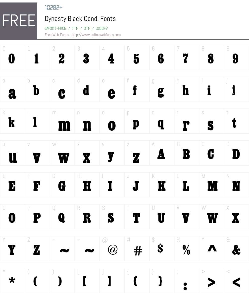 Dynasty Black Cond. Font Screenshots
