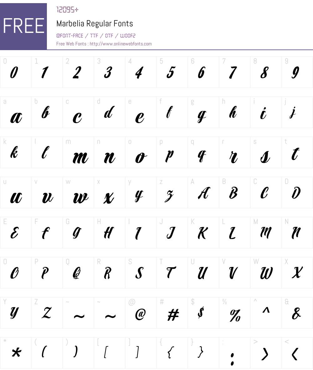 Marbelia Regular Font Screenshots