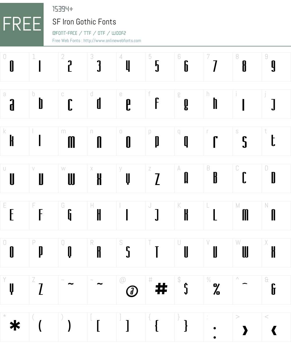 SF Iron Gothic Font Screenshots