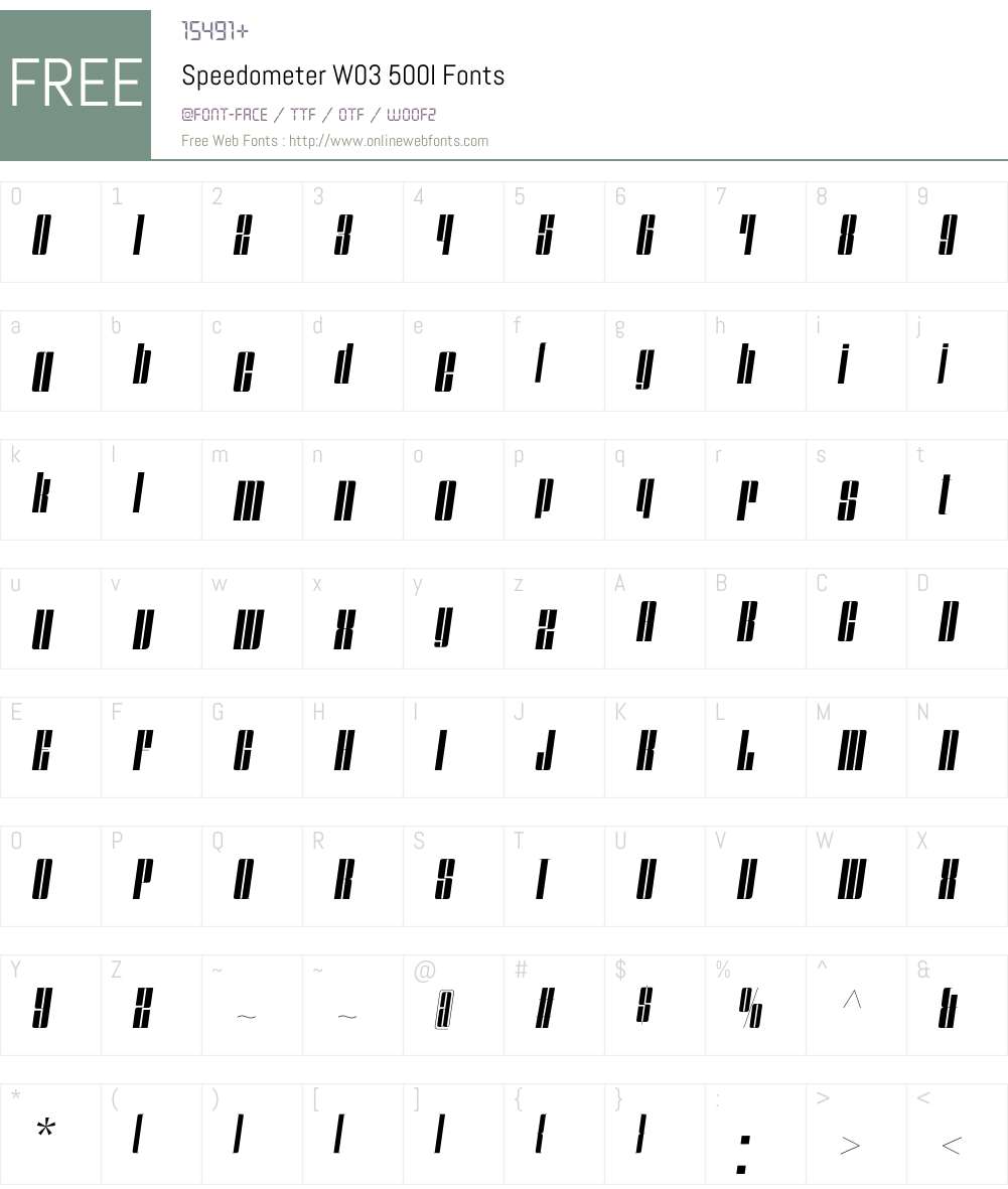 Speedometer Font Screenshots
