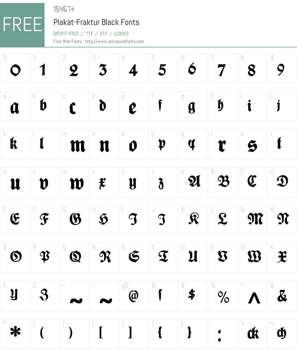 Plakat-Fraktur Font Screenshots
