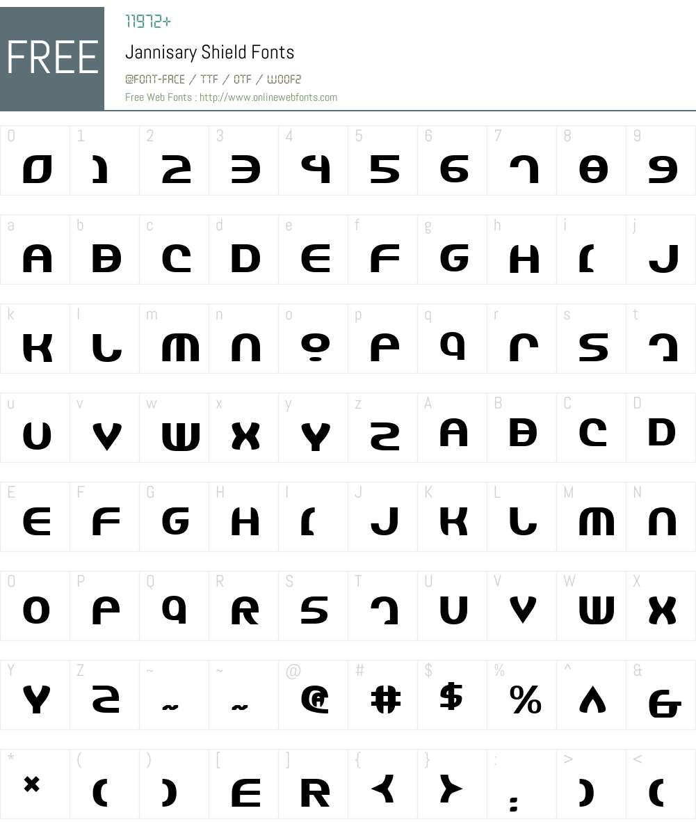Jannisary Shield Font Screenshots