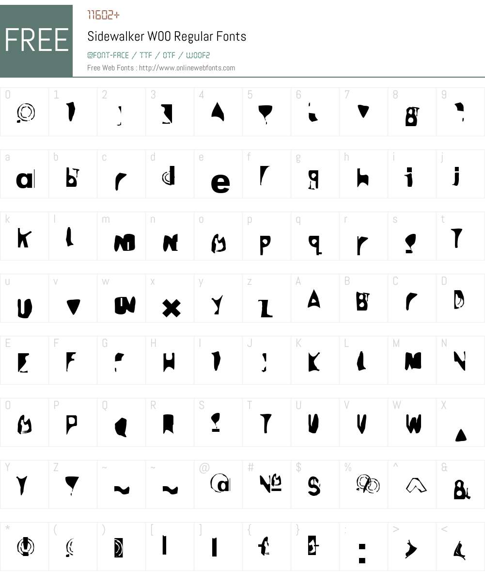 Sidewalker Font Screenshots