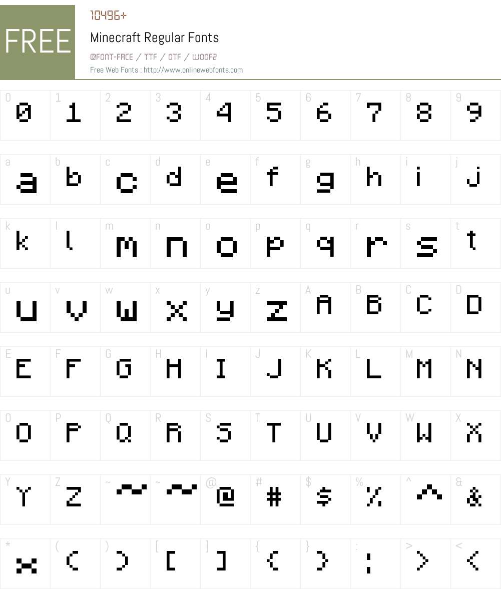 Minecraft Font font - free for Personal