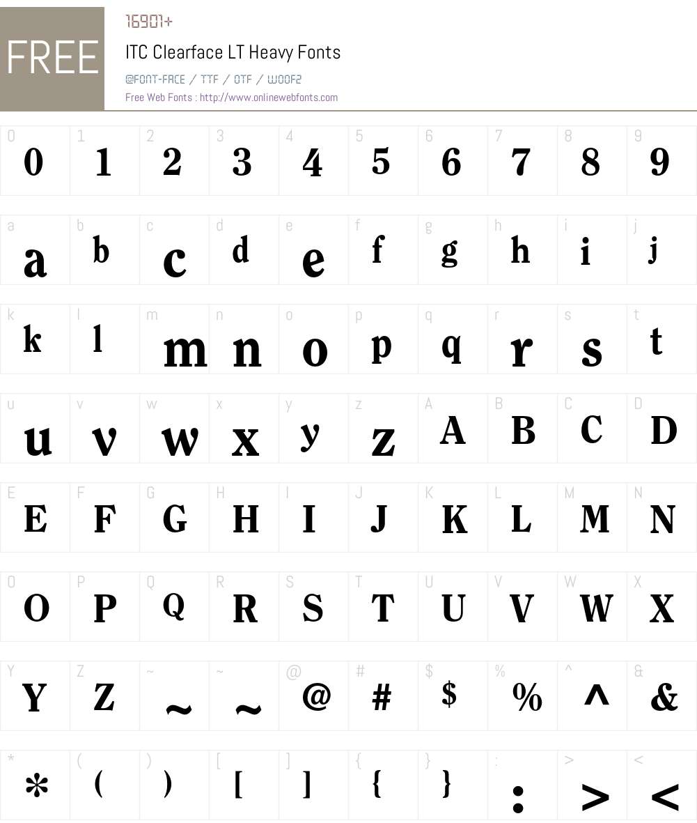 ITC Clearface LT Font Screenshots