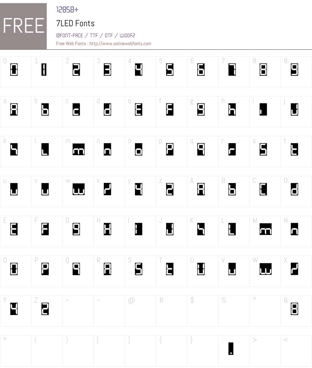 7LED Font Screenshots