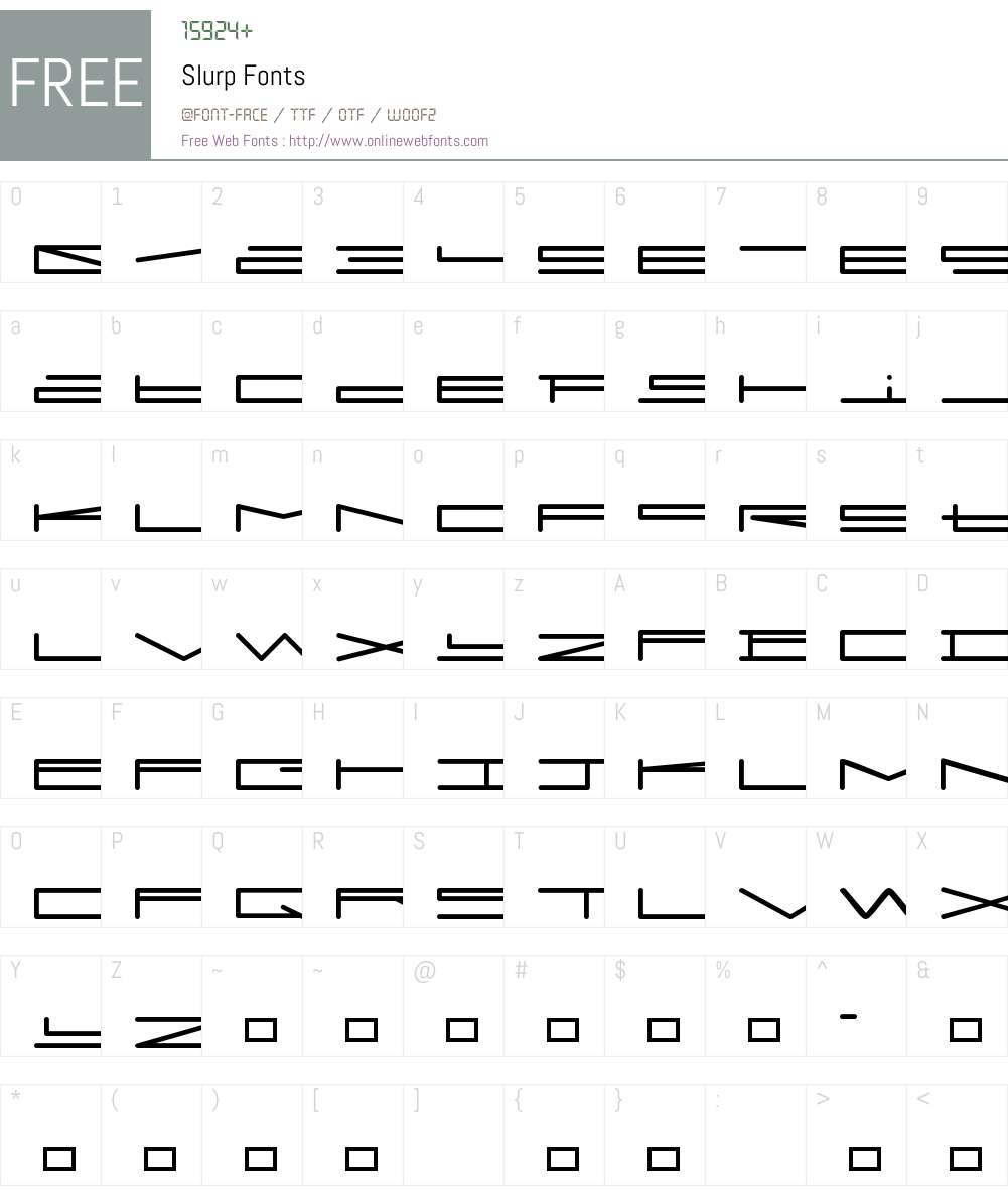 Slurp Font Screenshots