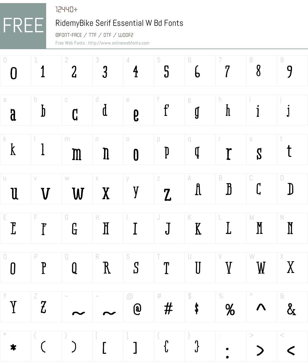 RidemyBikeSerifEssentialW-Bd Font Screenshots