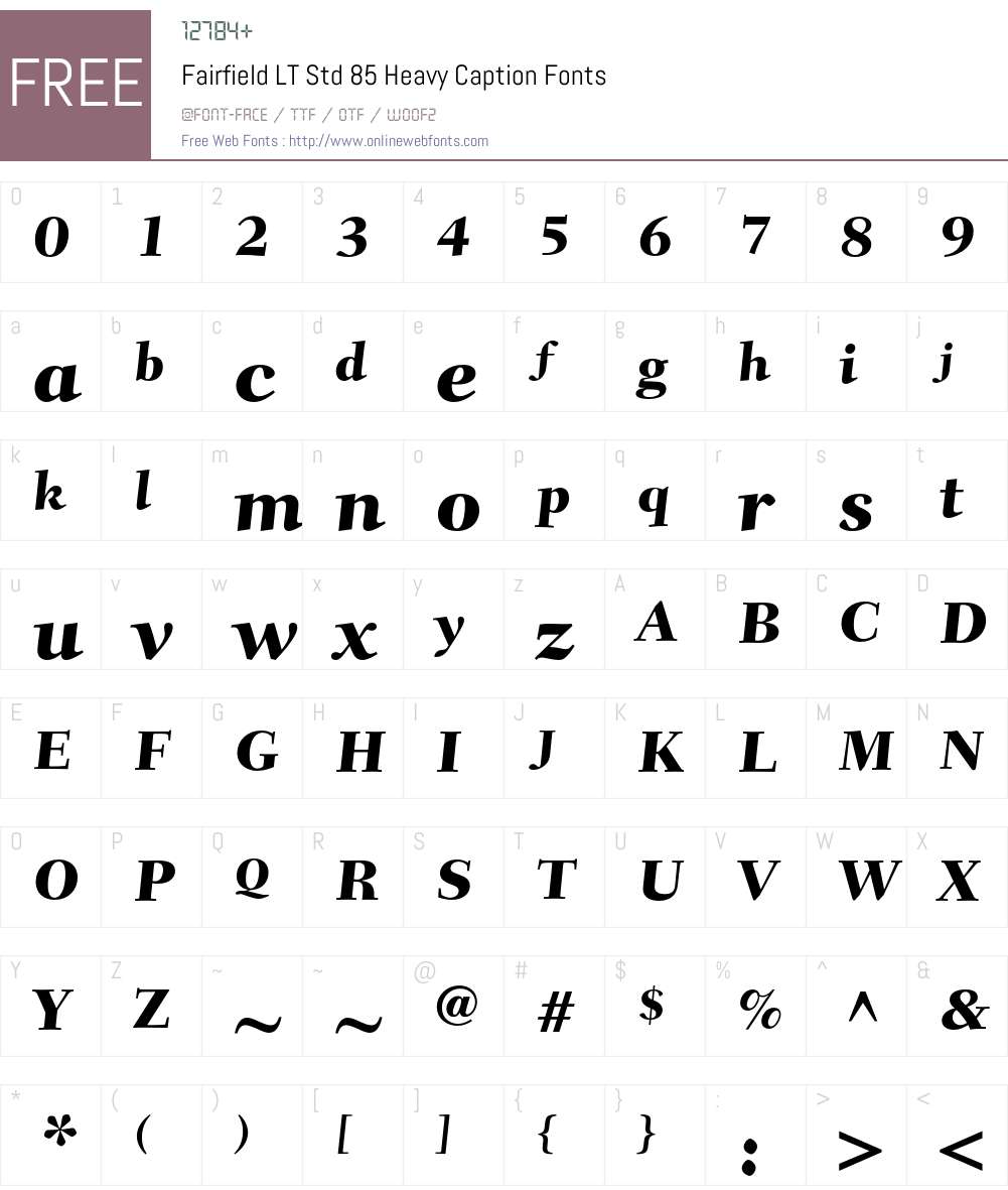 Fairfield LT Std Font Screenshots