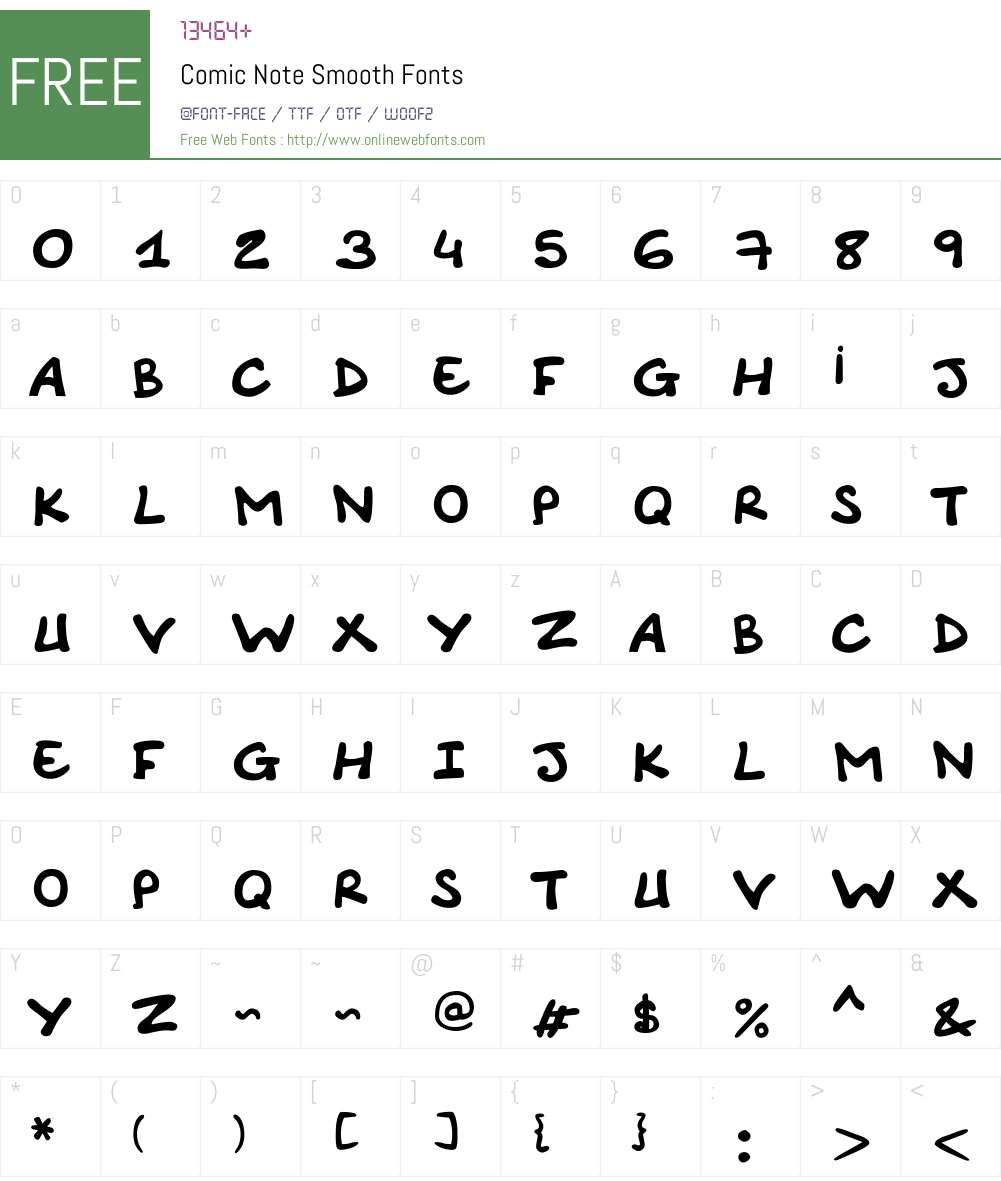 Comic Note Smooth Font Screenshots
