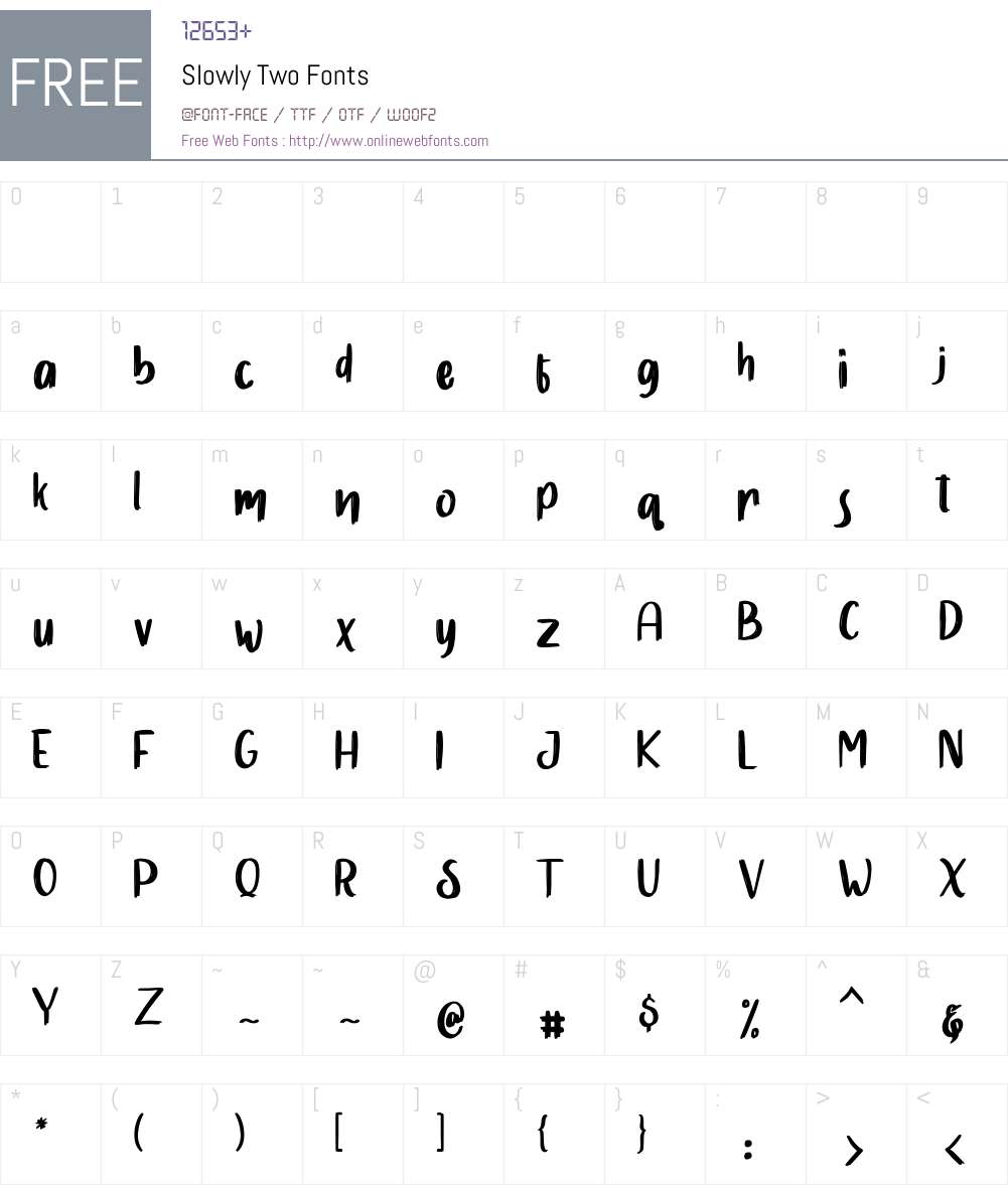 Slowly Two Font Screenshots