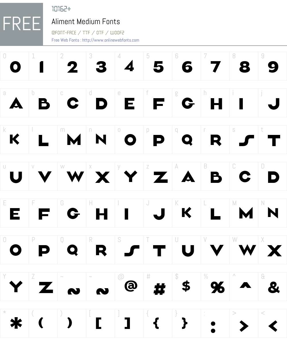 Aliment Font Screenshots