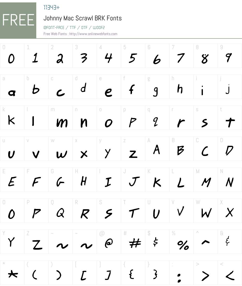 Johnny Mac Scrawl BRK Font Screenshots
