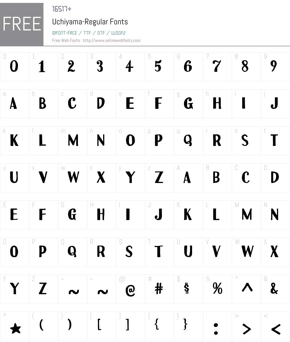 Uchiyama Font Screenshots