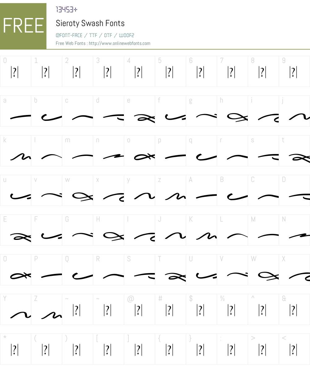 Sieroty Swash Font Screenshots
