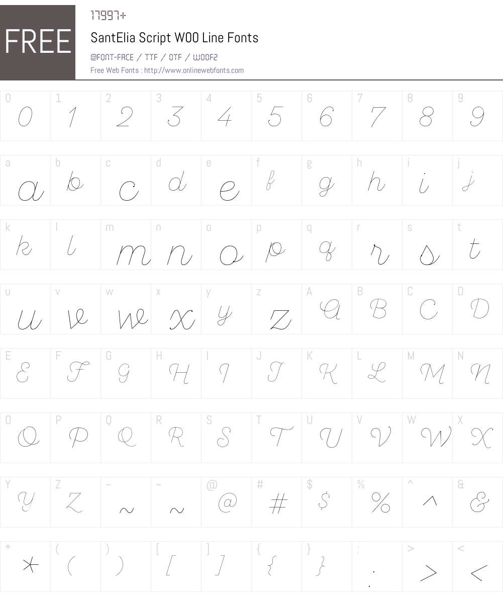 SantEliaScriptW00-Line Font Screenshots