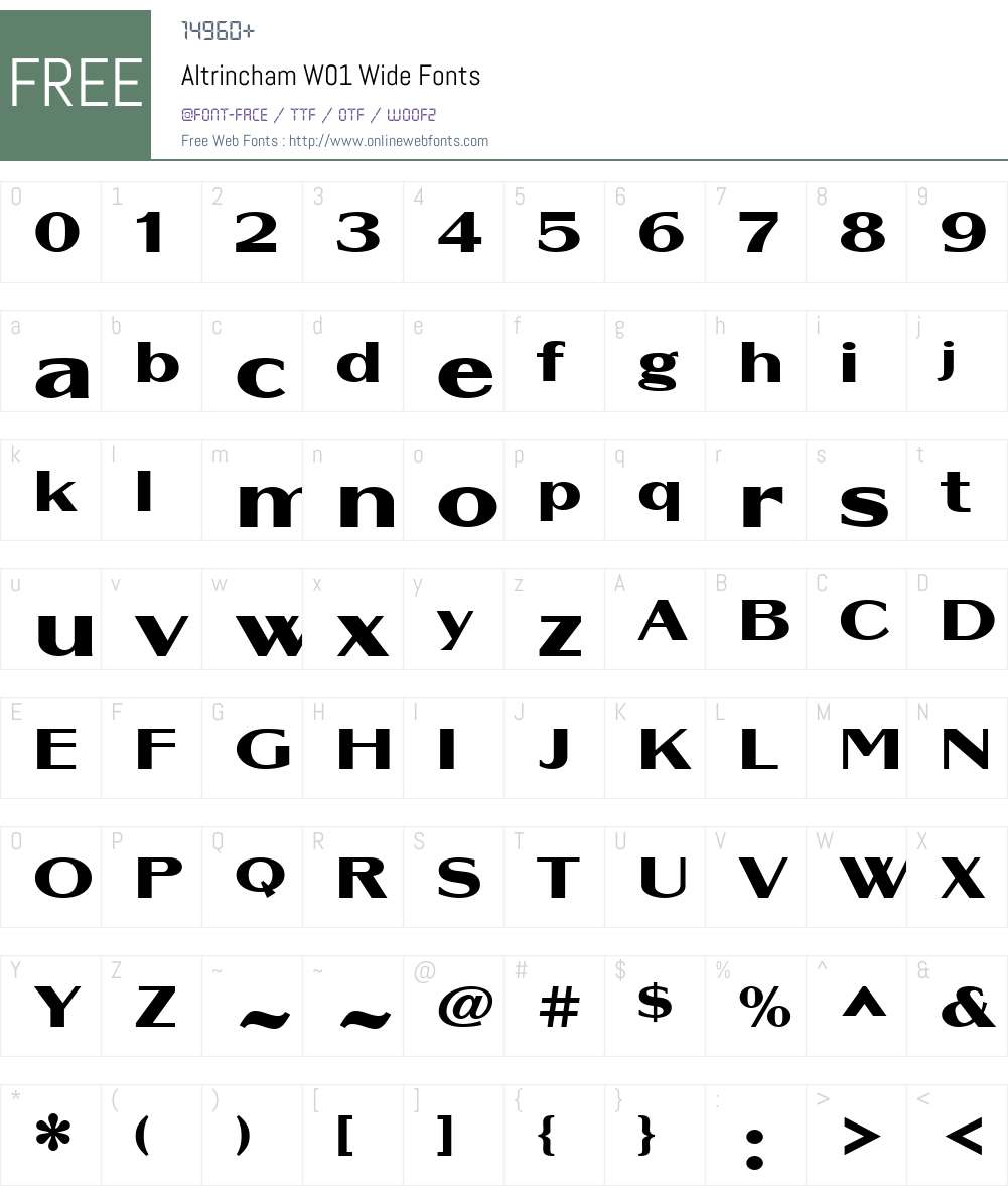 AltrinchamW01-Wide Font Screenshots