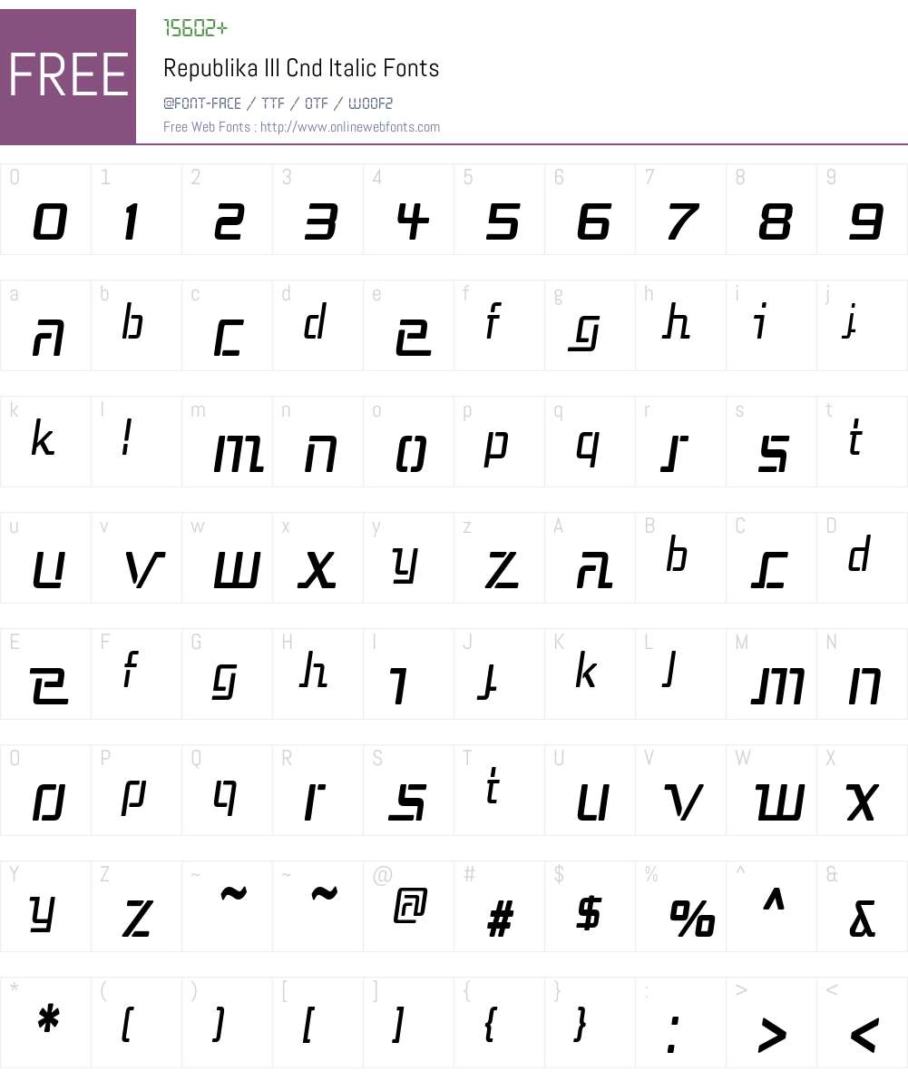 Republika III Cnd Font Screenshots