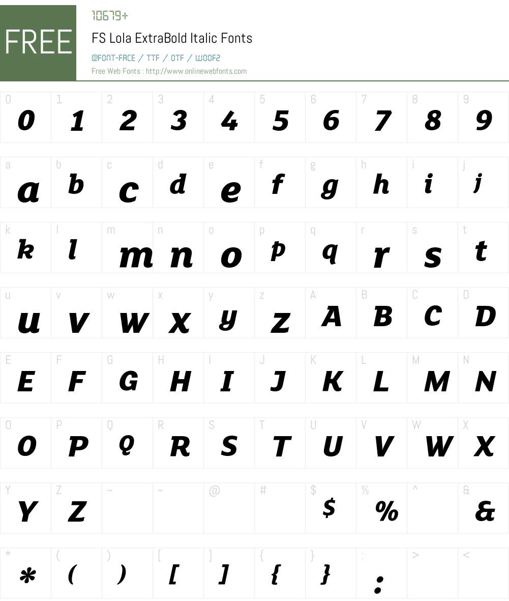 FS Lola Font Screenshots