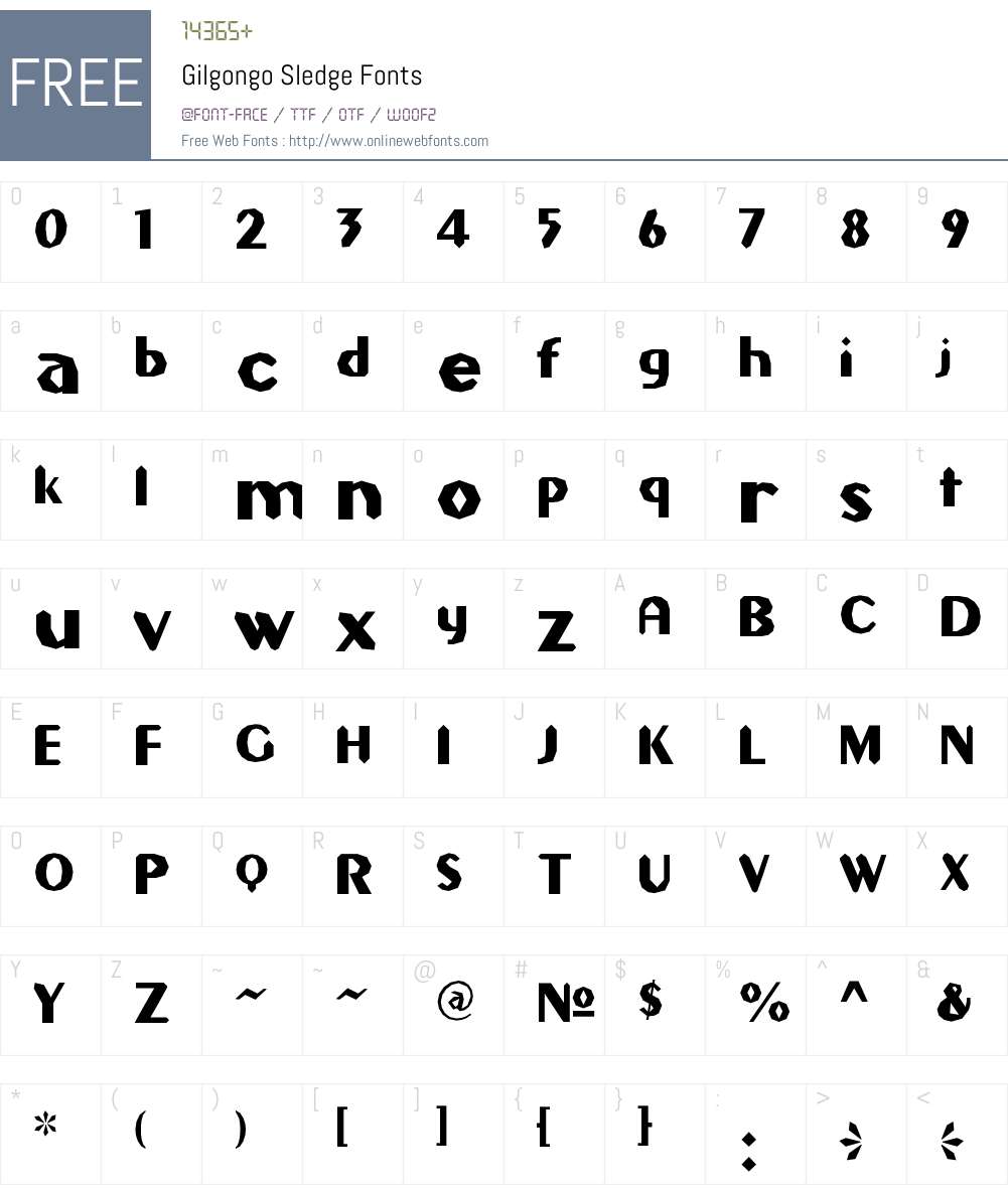 Gilgongo Sledge Font Screenshots