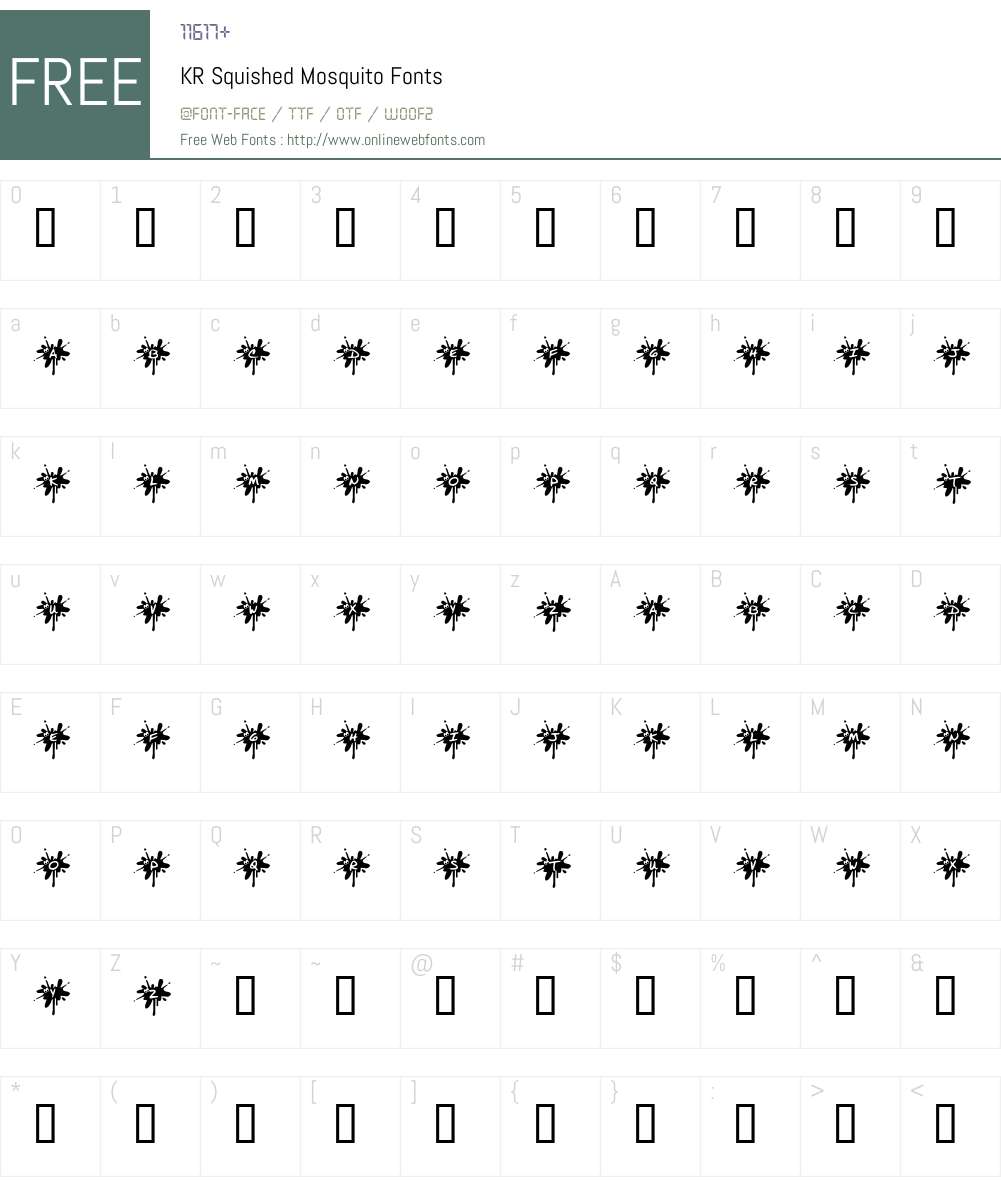 KR Squished Mosquito Font Screenshots