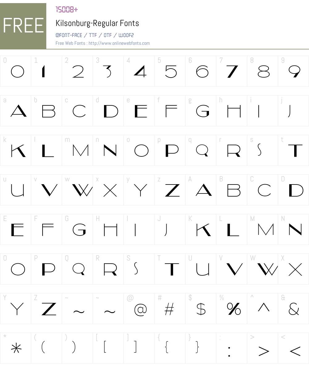 Kilsonburg Font Screenshots