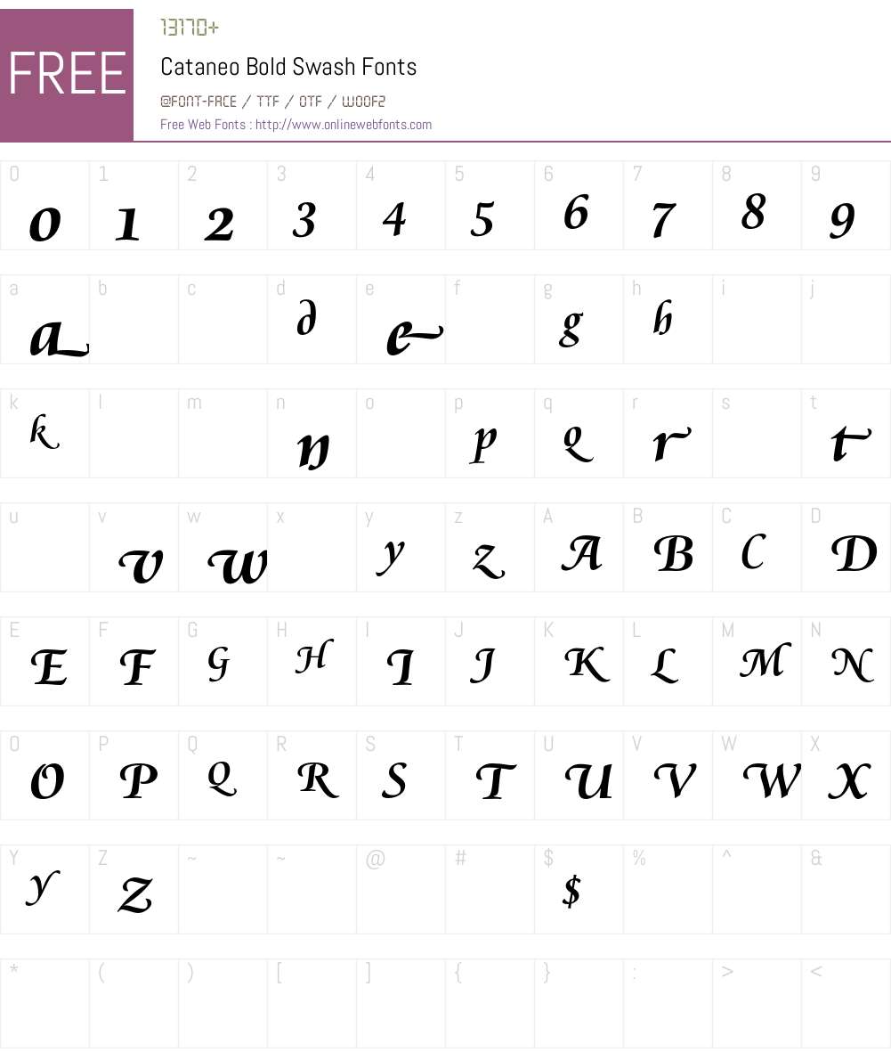 Cataneo Font Screenshots