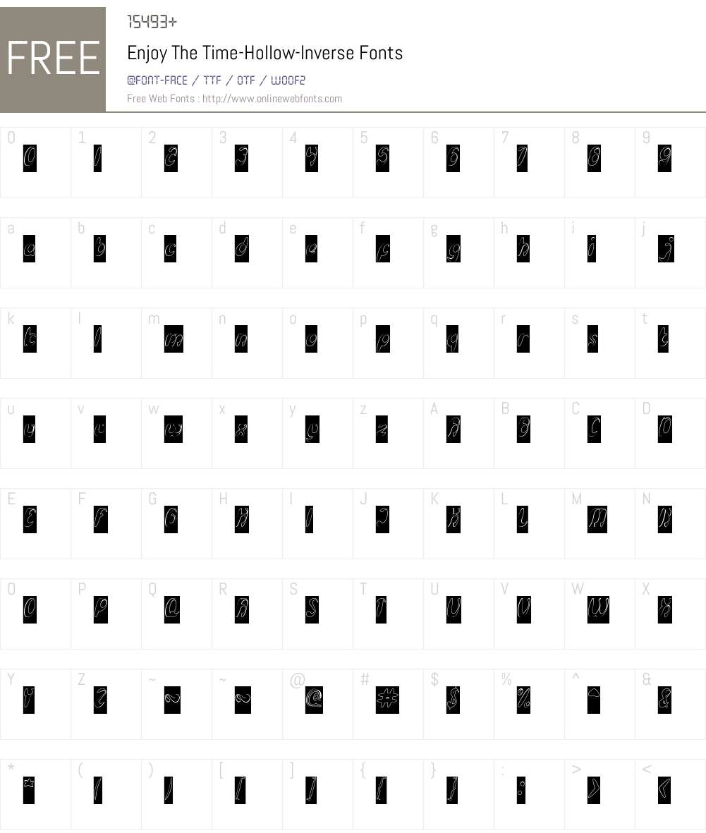 Enjoy The Time-Hollow-Inverse Font Screenshots