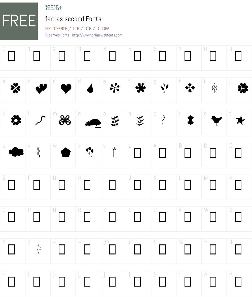fantas second Font Screenshots